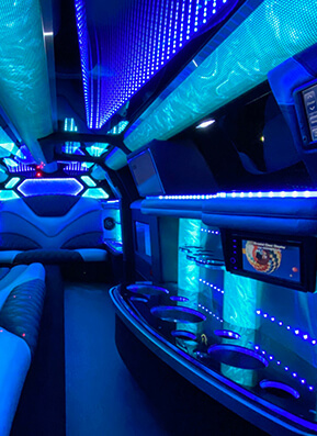 Neon lights on limo