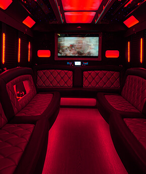 luxurious party bus interiors